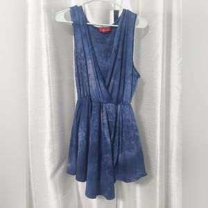 Rainbow blue tie-dye‎ peplum bodysuit 3x